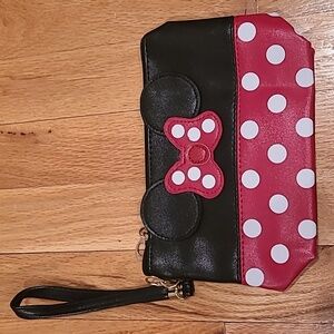 Disney Black and Red Minnie Mouse Wristlet